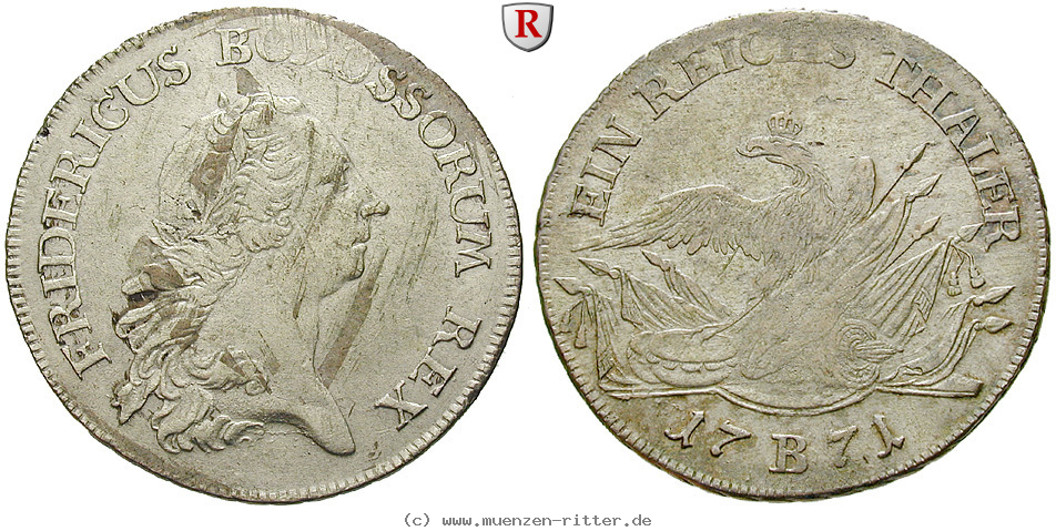 Klicken Sie auf das Bild um es auf Ihrem Rechner zu speichern brandenburg-preussen-friedrich-ii-reichstaler/89658.jpg