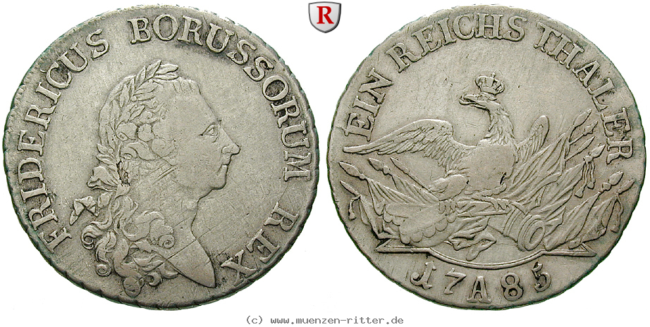 Klicken Sie auf das Bild um es auf Ihrem Rechner zu speichern brandenburg-preussen-friedrich-ii-reichstaler/92932.jpg