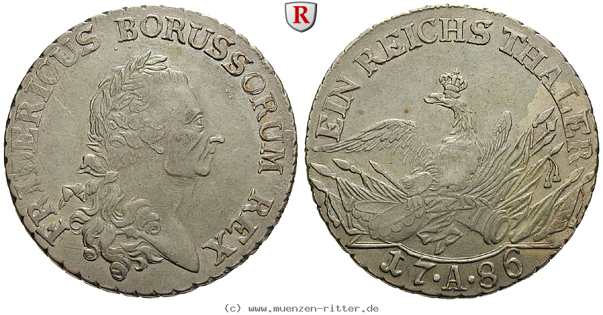 Klicken Sie auf das Bild um es auf Ihrem Rechner zu speichern brandenburg-preussen-friedrich-ii-reichstaler/95615.jpg