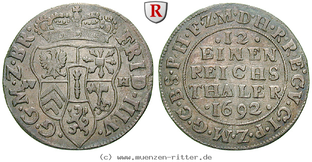 Klicken Sie auf das Bild um es auf Ihrem Rechner zu speichern brandenburg-preussen-friedrich-iii-1-12-taler/26903.jpg