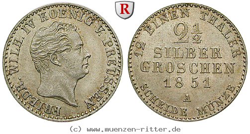 Klicken Sie auf das Bild um es auf Ihrem Rechner zu speichern brandenburg-preussen-friedrich-wilhelm-iv-2-1-2-silbergroschen/85975.jpg