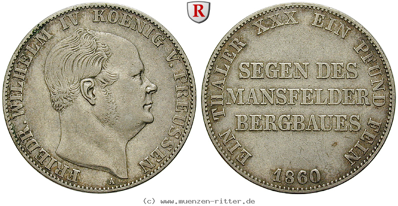 Klicken Sie auf das Bild um es auf Ihrem Rechner zu speichern brandenburg-preussen-friedrich-wilhelm-iv-ausbeutetaler/101759.jpg