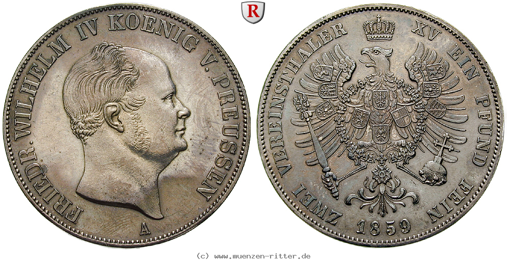 Klicken Sie auf das Bild um es auf Ihrem Rechner zu speichern brandenburg-preussen-friedrich-wilhelm-iv-vereinsdoppeltaler/100009.jpg