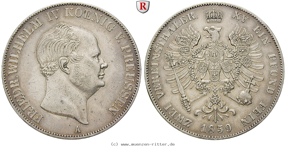 Klicken Sie auf das Bild um es auf Ihrem Rechner zu speichern brandenburg-preussen-friedrich-wilhelm-iv-vereinsdoppeltaler/76069.jpg