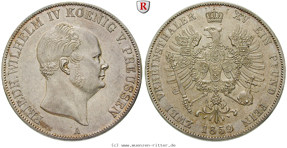 Klicken Sie auf das Bild um es auf Ihrem Rechner zu speichern brandenburg-preussen-friedrich-wilhelm-iv-vereinsdoppeltaler/79766.jpg