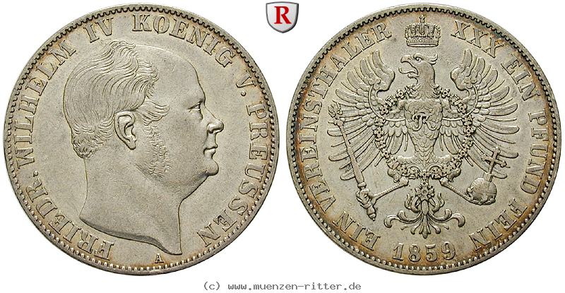 Klicken Sie auf das Bild um es auf Ihrem Rechner zu speichern brandenburg-preussen-friedrich-wilhelm-iv-vereinstaler/100255.jpg