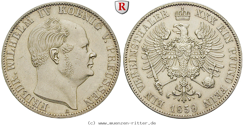 Klicken Sie auf das Bild um es auf Ihrem Rechner zu speichern brandenburg-preussen-friedrich-wilhelm-iv-vereinstaler/16268.jpg