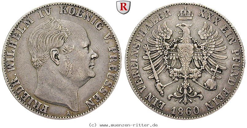Klicken Sie auf das Bild um es auf Ihrem Rechner zu speichern brandenburg-preussen-friedrich-wilhelm-iv-vereinstaler/82110.jpg