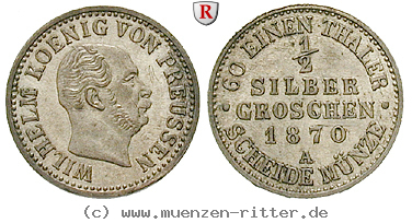 Klicken Sie auf das Bild um es auf Ihrem Rechner zu speichern brandenburg-preussen-wilhelm-i-1-2-silbergroschen/11471.jpg