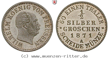 Klicken Sie auf das Bild um es auf Ihrem Rechner zu speichern brandenburg-preussen-wilhelm-i-1-2-silbergroschen/15770.jpg