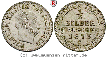 Klicken Sie auf das Bild um es auf Ihrem Rechner zu speichern brandenburg-preussen-wilhelm-i-1-2-silbergroschen/31377.jpg