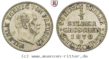 Klicken Sie auf das Bild um es auf Ihrem Rechner zu speichern brandenburg-preussen-wilhelm-i-1-2-silbergroschen/54594.jpg
