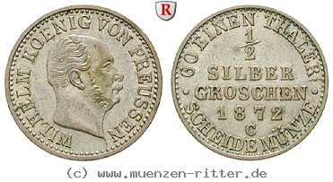 Klicken Sie auf das Bild um es auf Ihrem Rechner zu speichern brandenburg-preussen-wilhelm-i-1-2-silbergroschen/54599.jpg