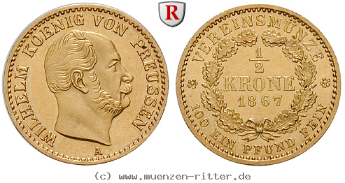 Klicken Sie auf das Bild um es auf Ihrem Rechner zu speichern brandenburg-preussen-wilhelm-i-1-2-vereinskrone/21170.jpg