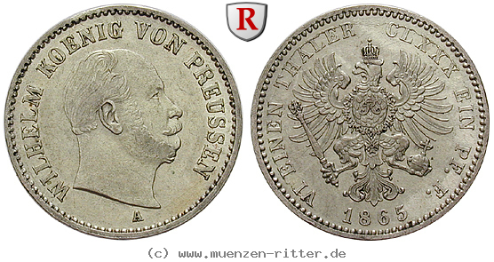 Klicken Sie auf das Bild um es auf Ihrem Rechner zu speichern brandenburg-preussen-wilhelm-i-1-6-taler/79781.jpg