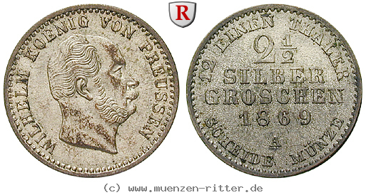 Klicken Sie auf das Bild um es auf Ihrem Rechner zu speichern brandenburg-preussen-wilhelm-i-2-1-2-silbergroschen/81672.jpg