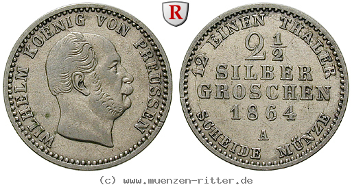 Klicken Sie auf das Bild um es auf Ihrem Rechner zu speichern brandenburg-preussen-wilhelm-i-2-1-2-silbergroschen/85478.jpg