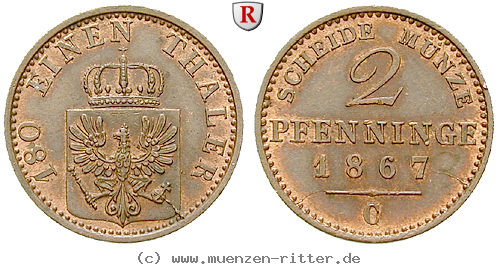 Klicken Sie auf das Bild um es auf Ihrem Rechner zu speichern brandenburg-preussen-wilhelm-i-2-pfennig/28840.jpg