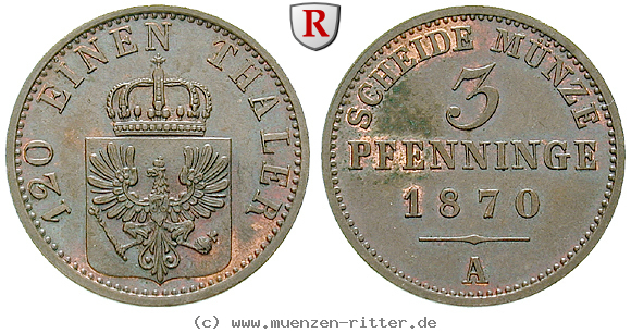 Klicken Sie auf das Bild um es auf Ihrem Rechner zu speichern brandenburg-preussen-wilhelm-i-3-pfennig/54509.jpg