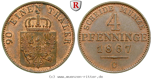 Klicken Sie auf das Bild um es auf Ihrem Rechner zu speichern brandenburg-preussen-wilhelm-i-4-pfennig/28836.jpg