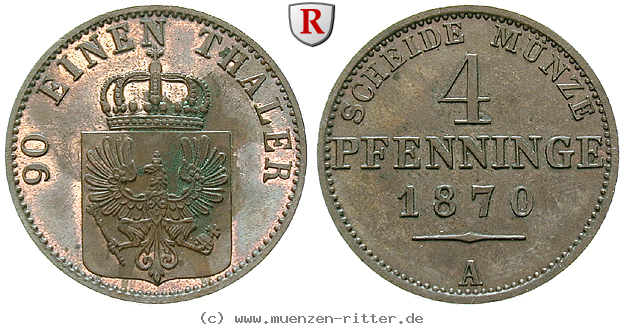 Klicken Sie auf das Bild um es auf Ihrem Rechner zu speichern brandenburg-preussen-wilhelm-i-4-pfennig/54511.jpg