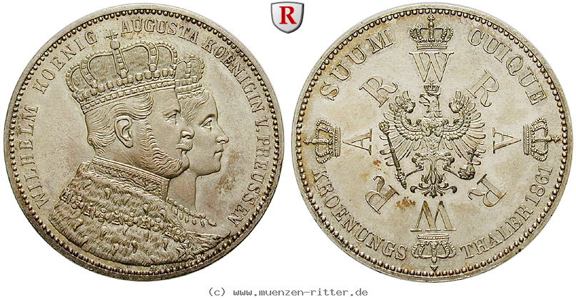 Klicken Sie auf das Bild um es auf Ihrem Rechner zu speichern brandenburg-preussen-wilhelm-i-kroenungstaler/34105.jpg