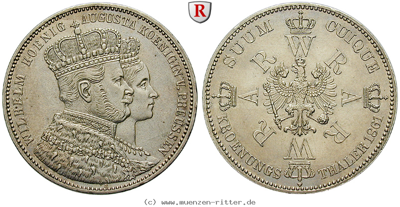 Klicken Sie auf das Bild um es auf Ihrem Rechner zu speichern brandenburg-preussen-wilhelm-i-kroenungstaler/62846.jpg