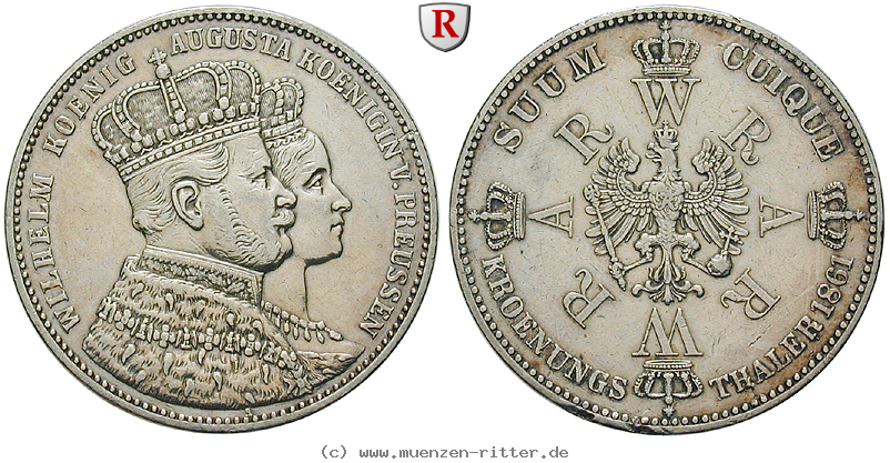 Klicken Sie auf das Bild um es auf Ihrem Rechner zu speichern brandenburg-preussen-wilhelm-i-kroenungstaler/71303.jpg