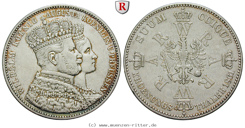 Klicken Sie auf das Bild um es auf Ihrem Rechner zu speichern brandenburg-preussen-wilhelm-i-kroenungstaler/71304.jpg
