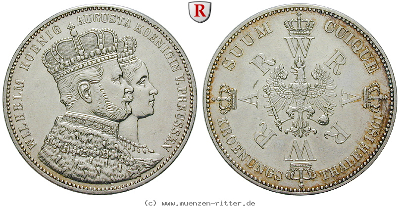 Klicken Sie auf das Bild um es auf Ihrem Rechner zu speichern brandenburg-preussen-wilhelm-i-kroenungstaler/71305.jpg