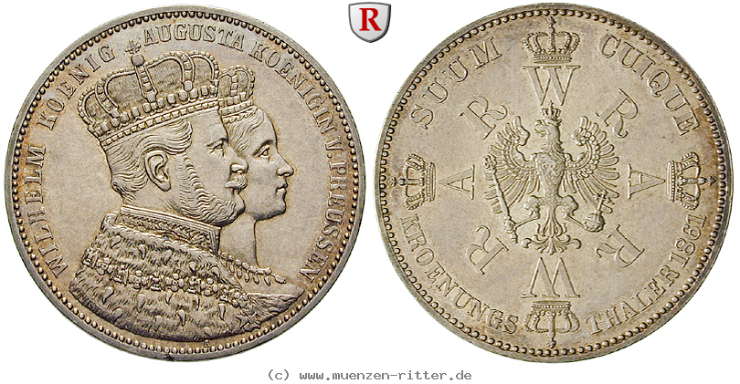 Klicken Sie auf das Bild um es auf Ihrem Rechner zu speichern brandenburg-preussen-wilhelm-i-kroenungstaler/79603.jpg
