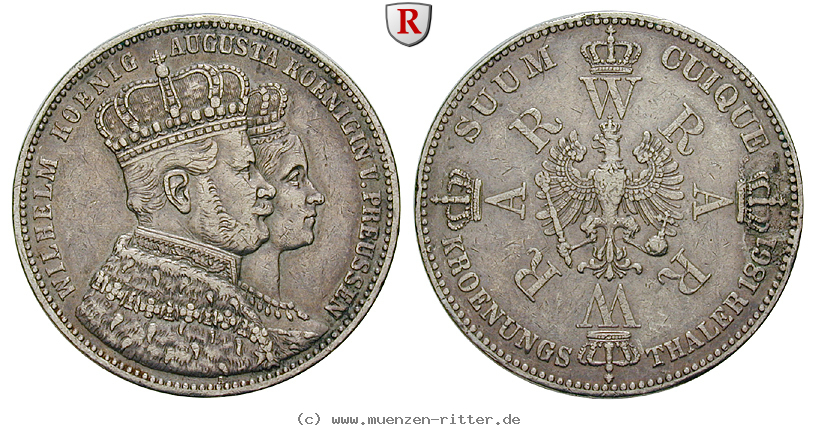 Klicken Sie auf das Bild um es auf Ihrem Rechner zu speichern brandenburg-preussen-wilhelm-i-kroenungstaler/86222.jpg