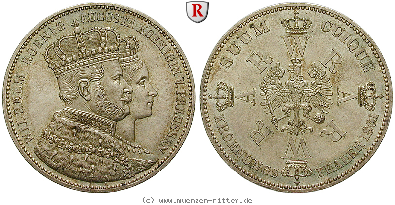 Klicken Sie auf das Bild um es auf Ihrem Rechner zu speichern brandenburg-preussen-wilhelm-i-kroenungstaler/95739.jpg