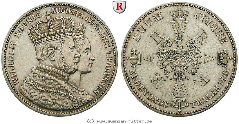 Klicken Sie auf das Bild um es auf Ihrem Rechner zu speichern brandenburg-preussen-wilhelm-i-kroenungstaler/98970.jpg