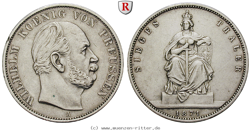 Klicken Sie auf das Bild um es auf Ihrem Rechner zu speichern brandenburg-preussen-wilhelm-i-siegestaler/100545.jpg