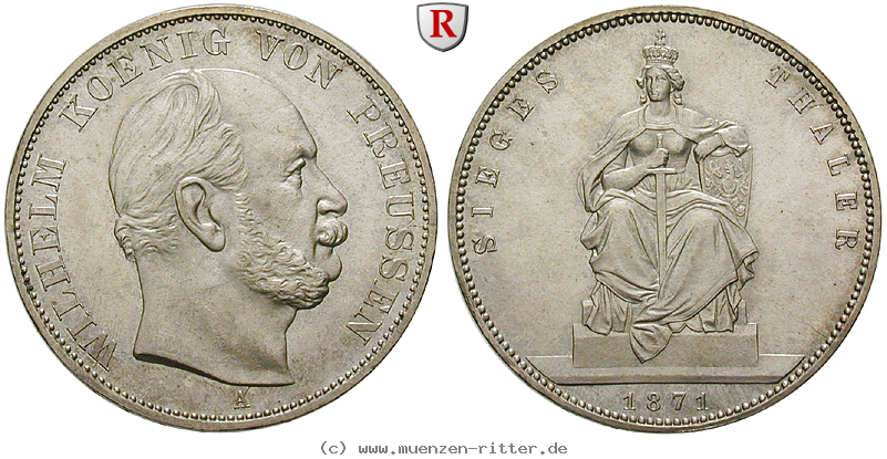 Klicken Sie auf das Bild um es auf Ihrem Rechner zu speichern brandenburg-preussen-wilhelm-i-siegestaler/35397.jpg