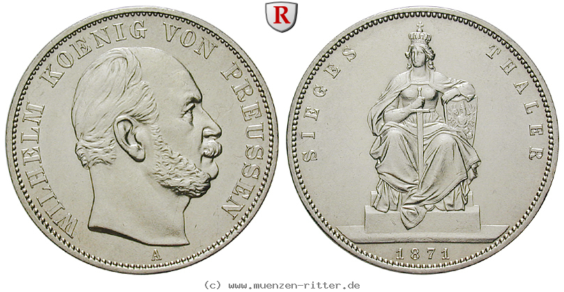 Klicken Sie auf das Bild um es auf Ihrem Rechner zu speichern brandenburg-preussen-wilhelm-i-siegestaler/52424.jpg
