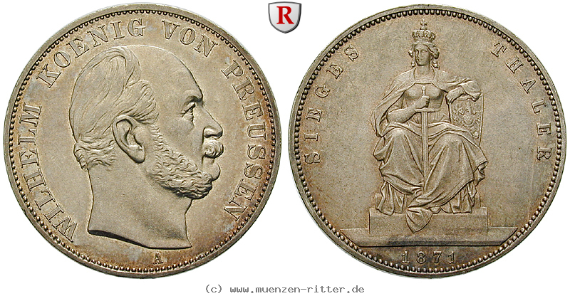 Klicken Sie auf das Bild um es auf Ihrem Rechner zu speichern brandenburg-preussen-wilhelm-i-siegestaler/96038.jpg