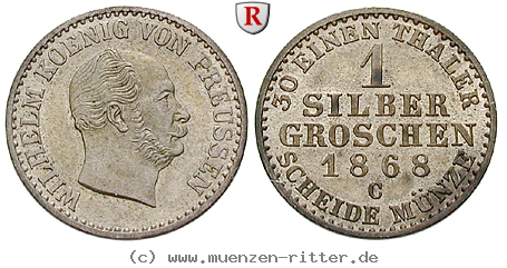 Klicken Sie auf das Bild um es auf Ihrem Rechner zu speichern brandenburg-preussen-wilhelm-i-silbergroschen/21660.jpg