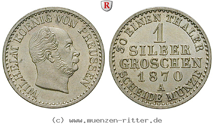 Klicken Sie auf das Bild um es auf Ihrem Rechner zu speichern brandenburg-preussen-wilhelm-i-silbergroschen/85961.jpg