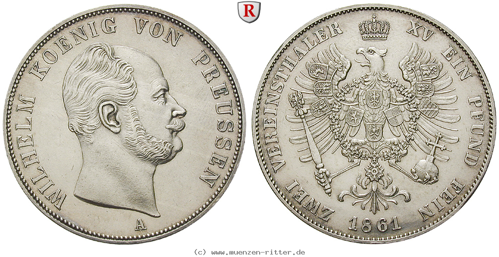 Klicken Sie auf das Bild um es auf Ihrem Rechner zu speichern brandenburg-preussen-wilhelm-i-vereinsdoppeltaler/76082.jpg