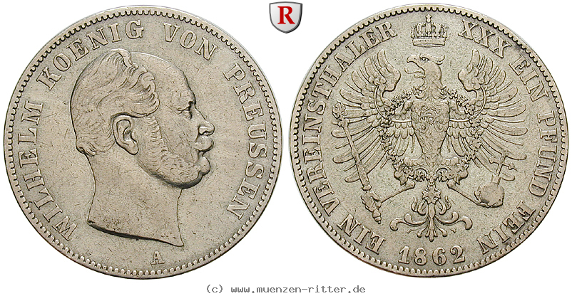 Klicken Sie auf das Bild um es auf Ihrem Rechner zu speichern brandenburg-preussen-wilhelm-i-vereinstaler/71011.jpg