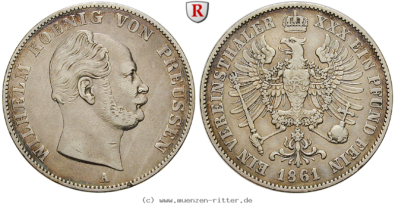 Klicken Sie auf das Bild um es auf Ihrem Rechner zu speichern brandenburg-preussen-wilhelm-i-vereinstaler/71012.jpg