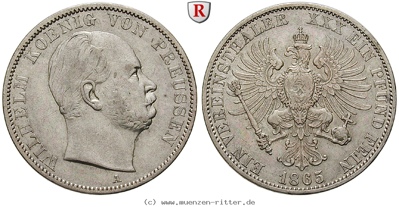 Klicken Sie auf das Bild um es auf Ihrem Rechner zu speichern brandenburg-preussen-wilhelm-i-vereinstaler/80497.jpg