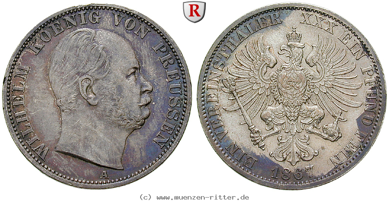 Klicken Sie auf das Bild um es auf Ihrem Rechner zu speichern brandenburg-preussen-wilhelm-i-vereinstaler/84170.jpg