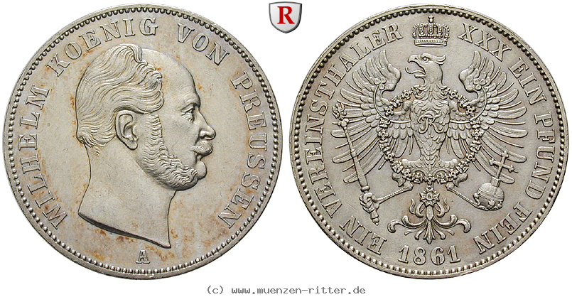 Klicken Sie auf das Bild um es auf Ihrem Rechner zu speichern brandenburg-preussen-wilhelm-i-vereinstaler/86633.jpg