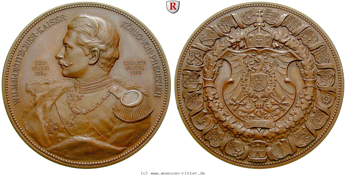 Klicken Sie auf das Bild um es auf Ihrem Rechner zu speichern brandenburg-preussen-wilhelm-ii-bronzemedaille/52787.jpg
