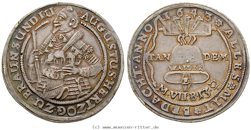 Klicken Sie auf das Bild um es auf Ihrem Rechner zu speichern braunschweig-august-der-juengere-1-2-taler/22170.jpg