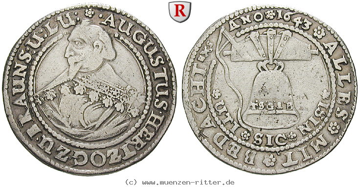 Klicken Sie auf das Bild um es auf Ihrem Rechner zu speichern braunschweig-august-der-juengere-1-4-taler/76471.jpg