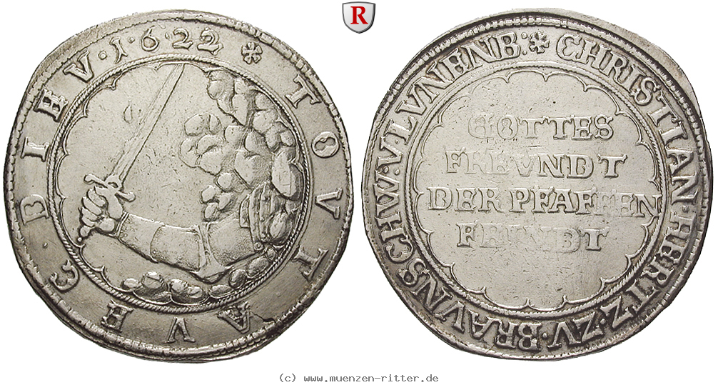 Klicken Sie auf das Bild um es auf Ihrem Rechner zu speichern braunschweig-christian-bischof-von-halberstadt-reichstaler/75277.jpg